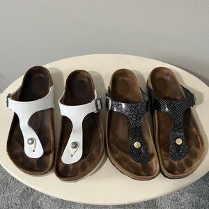 Birkenstock Women's Gizeh Adjustable Strap Slip On Thong Sandal Size 7- 2 Pairs